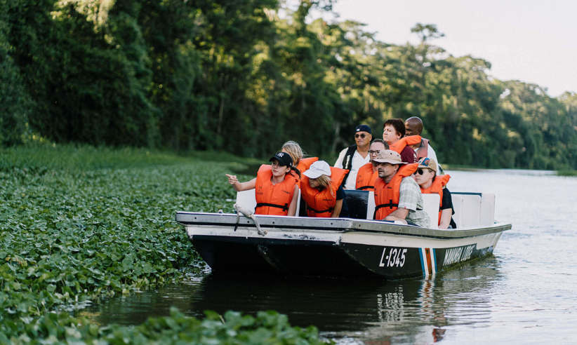 Exploring by boat 