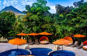 Nayara Hotel and gardens - view of volcano