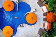 Aerial view of the pool