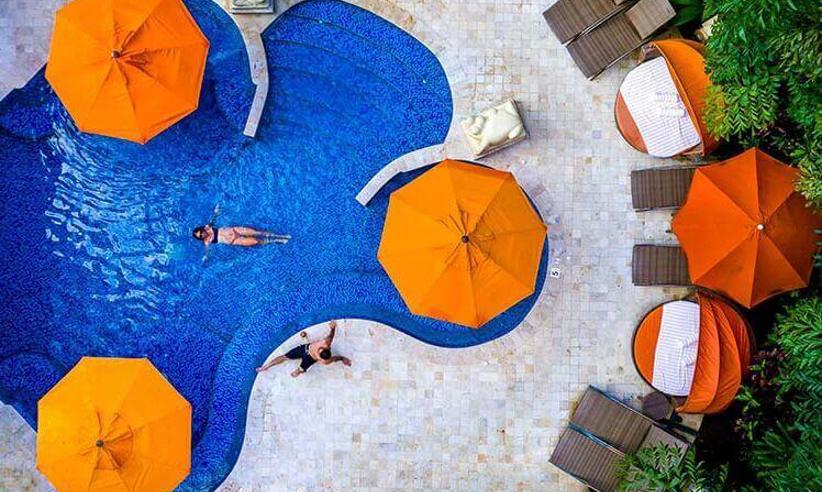 Aerial view of the pool