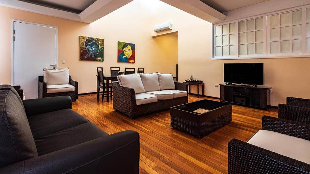 Social area in a two-bedroom villa