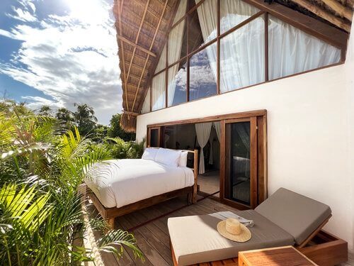 Complete relaxation, on an open air bed during the day