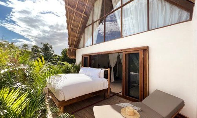 Complete relaxation, on an open air bed during the day