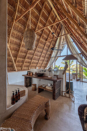 A beachfront room