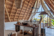 A beachfront room
