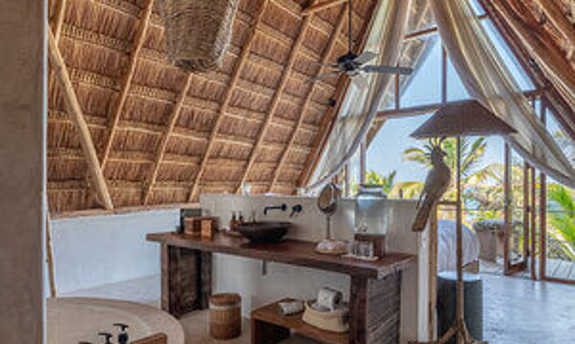 A beachfront room