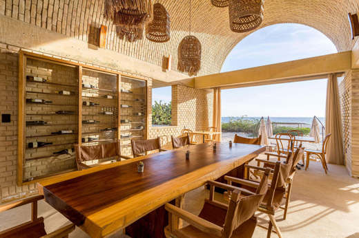 Dining with sea views 
