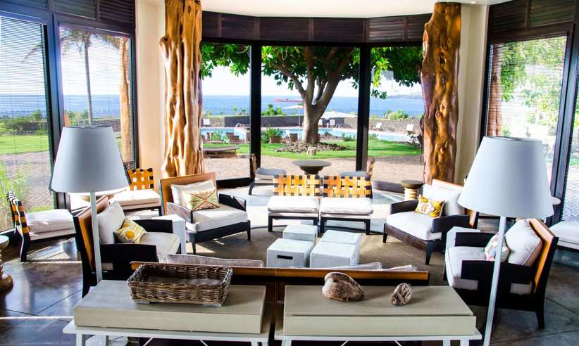 The lounge, with an amazing view