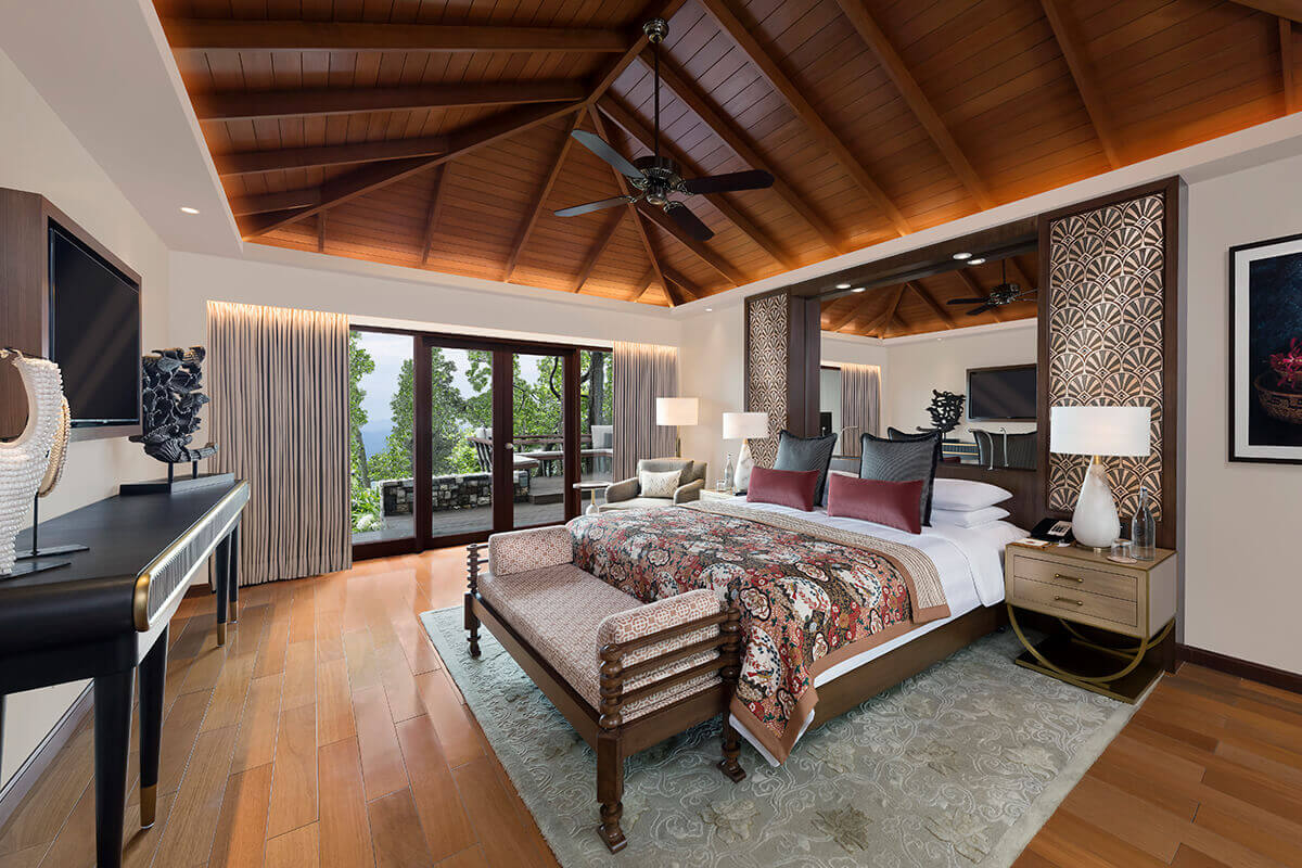 The rooms and villas have stunning mountain views 