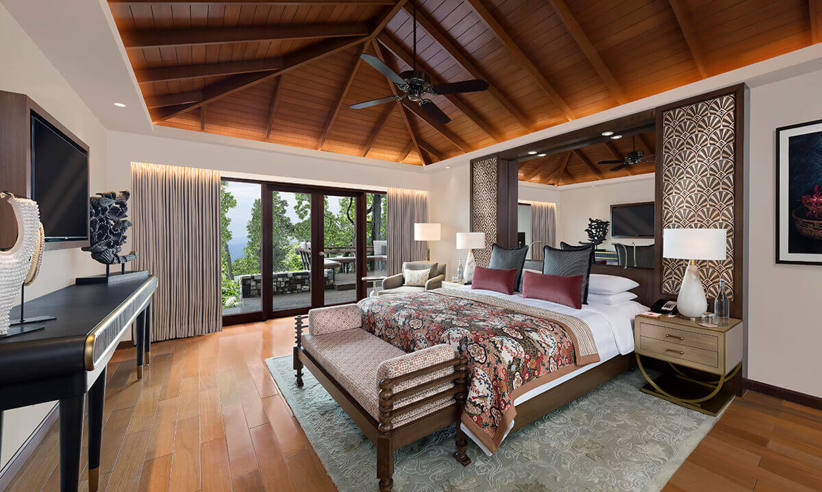 The rooms and villas have stunning mountain views 