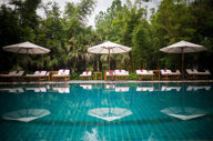 The heated swimming pool