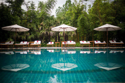 The heated swimming pool