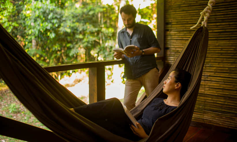 Each room has a hammock