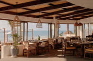 The air-conditioned restaurant 