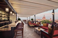 The stunning bar with great views 