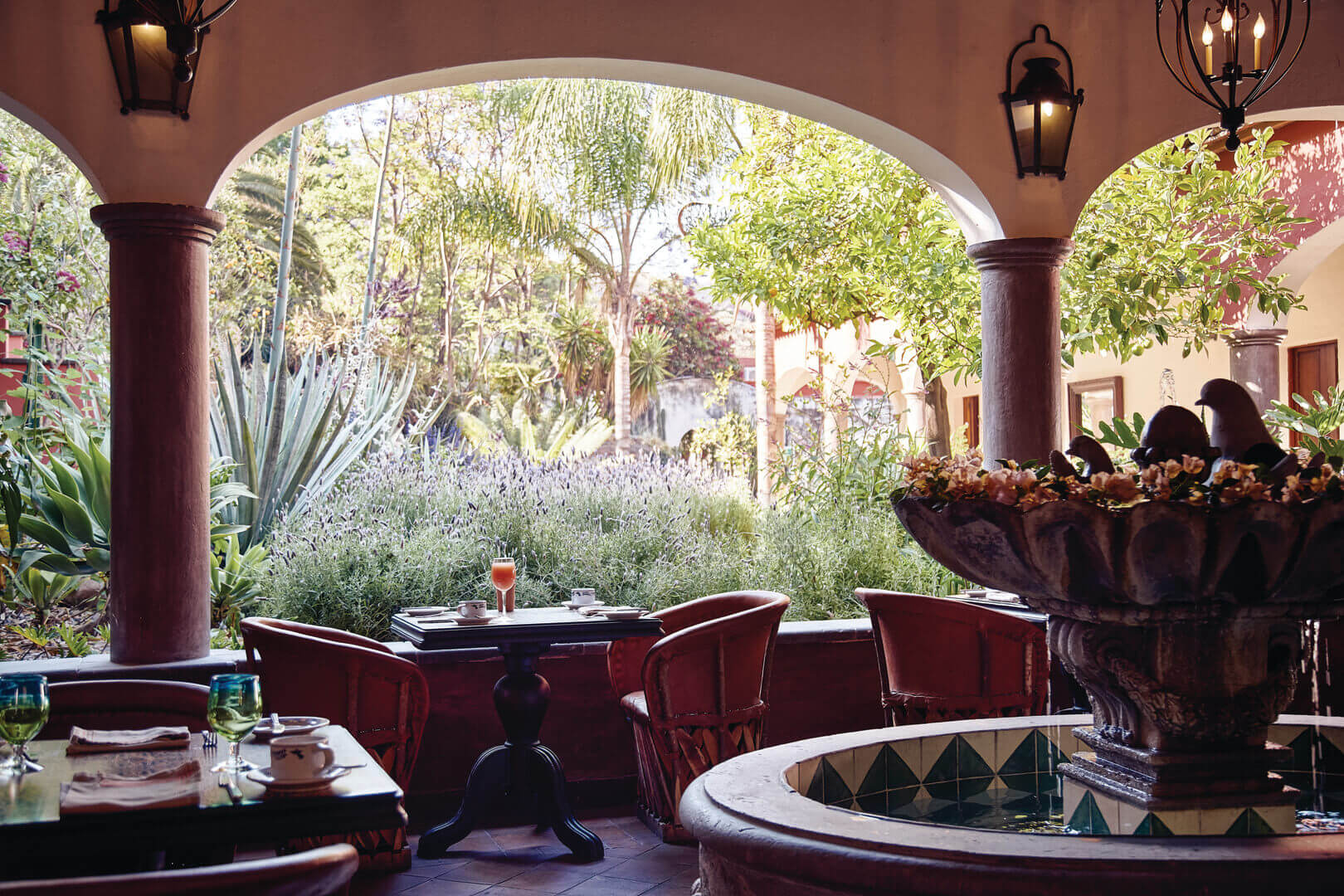 Dine with a lovely garden view