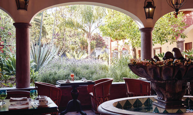 Dine with a lovely garden view