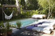 The lush garden and gorgeous pool