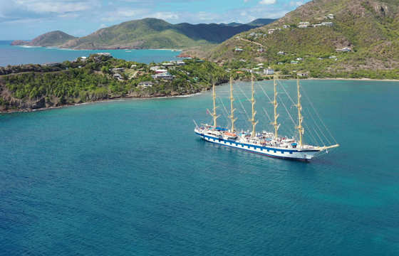 Royal Clipper in a Caribbean Harbour