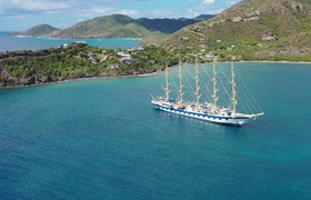Royal Clipper in a Caribbean Harbour