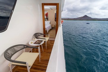 Typical private balcony adjoining your cabin