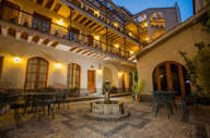 The courtyard at night 