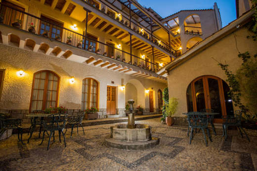 The courtyard at night 