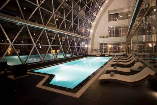 The stunning heated indoor pool