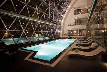 The stunning heated indoor pool