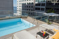 The rooftop pool