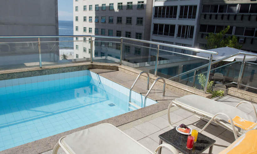 The rooftop pool