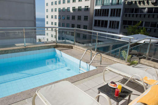 The rooftop pool
