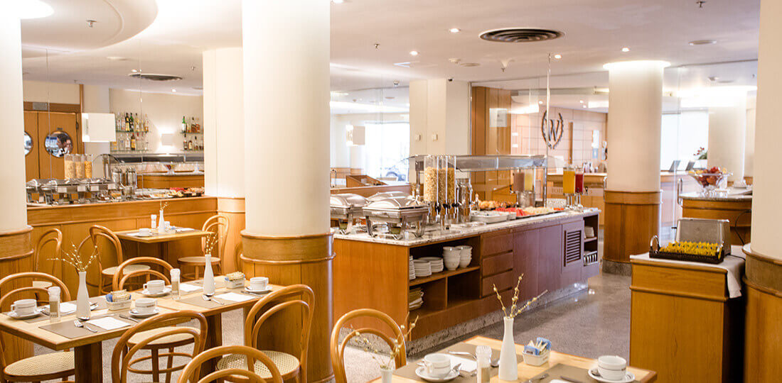 The breakfast area