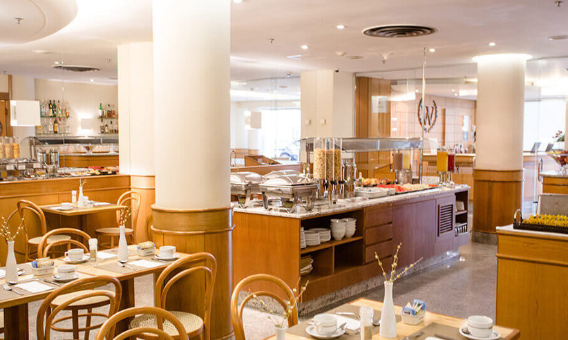 The breakfast area