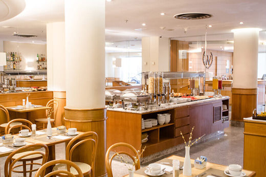 The breakfast area