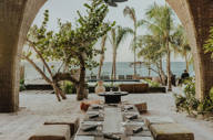 View of the beach from the restaurant