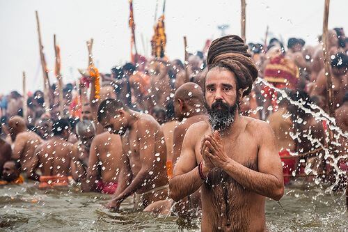 During Kumbh Mela Pilgrimage 2013 Allahabad India