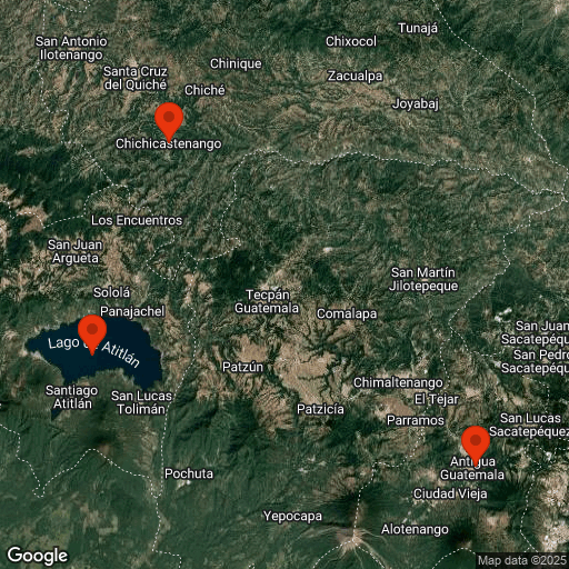 Map of Top things to do in Guatemala