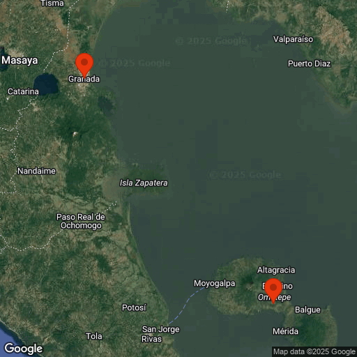 Map of Lake Nicaragua