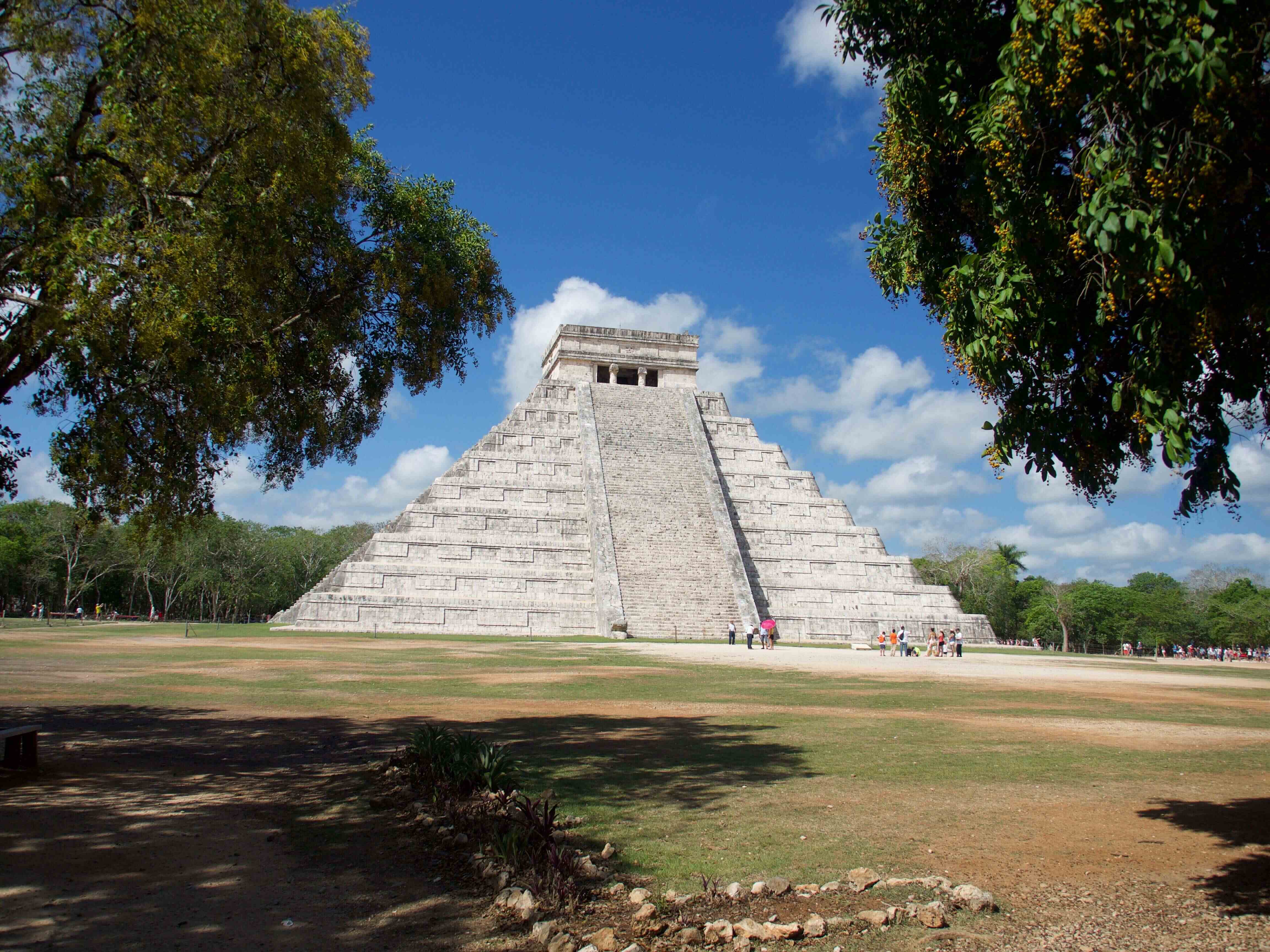 The iconic El Castillo pyramid at Chichen Itza, Yucatan, Mexico, a UNESCO World Heritage Site and ancient Mayan Temple. 