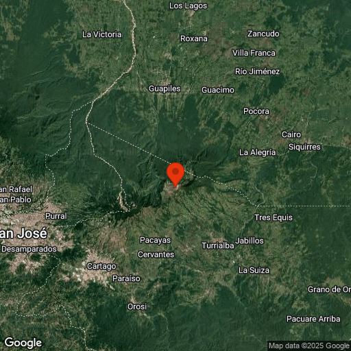 Map of Turrialba Volcano National Park