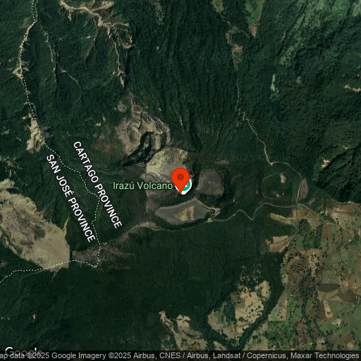 Map of Irazu Volcano & Lankester Botanical Gardens
