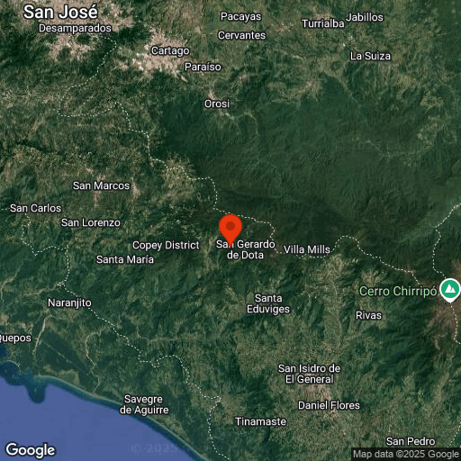Map of San Gerardo de Dota