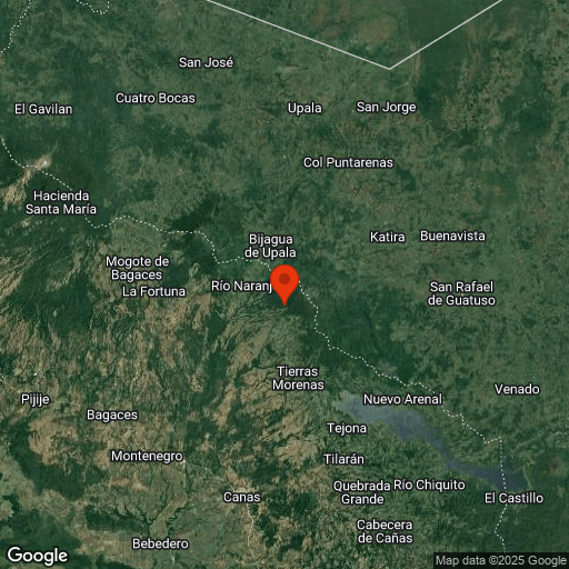Map of Tenorio Volcano National Park