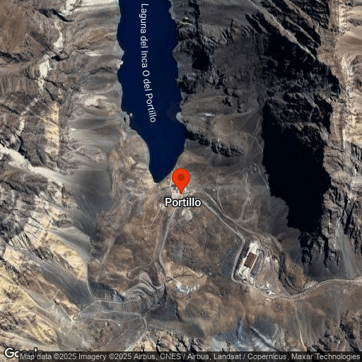 Map of Andes Mountains & Portillo