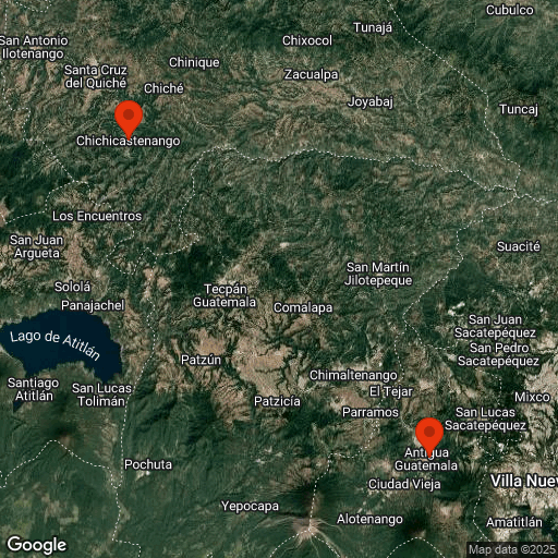 Map of Best places to visit in Guatemala
