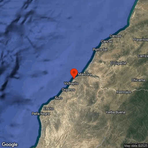 Map of Mancora Beach