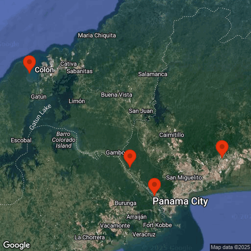 Map of Best places to visit in Panama Canal