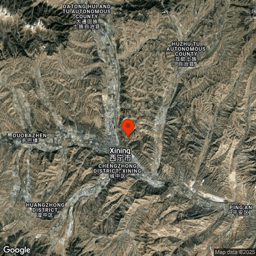 Map of Xining to Lhasa Train