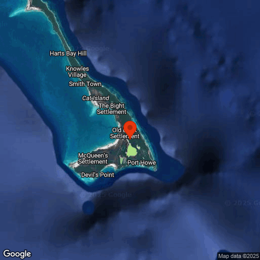 Map of Cat Island, Bahamas